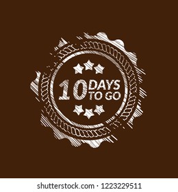 10 days to go sign