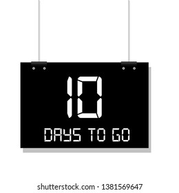 10 days to go sign