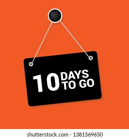 10 days to go sign