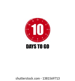 10 days to go sign