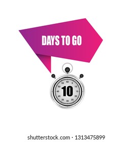 10 days to go sign - label,sticker