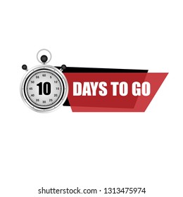 10 days to go sign - label,sticker