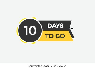 10 days, left countdown to go one time template,10 day countdown left banner label button  
