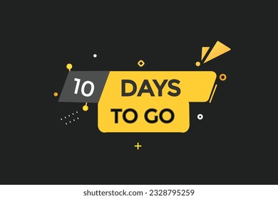 10 days, left countdown to go one time template,10 day countdown left banner label button  
