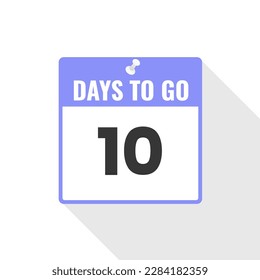 Icono de ventas de cuenta regresiva 10 días a la izquierda. Faltan 10 días para ir Banner promocional