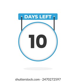 10 Days Left Countdown for sales promotion. 10 days left to go Promotional sales banner