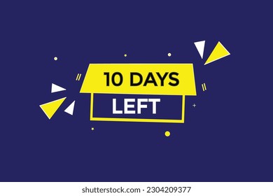 10 days left countdown template, 10 day countdown left banner label button eps 10     
