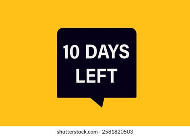 10 days left, sale countdown vector symbol, clock, time,  background, template 10 days left, countdown, sticker, left banner, business, sale, label button
