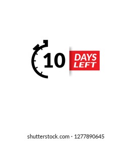 10 Days Left sign - emblem, label, badge,sticker, logo. Designed for your web site design, logo, app, UI