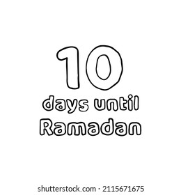10 días al Ramadán (10 Hari Menuju Ramadhan) Ilustración de un dibujo a lápiz