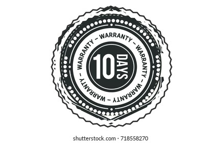 10 days warranty icon vintage rubber stamp guarantee