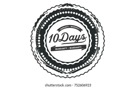 10 days warranty icon vintage rubber stamp guarantee