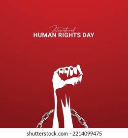 10 December, Human Rights Day, barbed wire with hands concept, suitable design for banner, poster, vector illustration svg