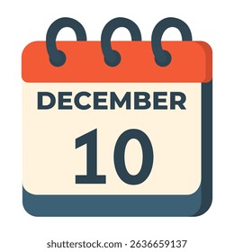 10 December vector on white background
Vector calendar with date