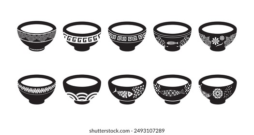 10 Decorative Ramen Bowl Set