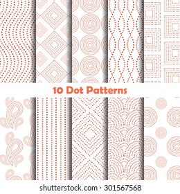 10 Different dot patterns, vector