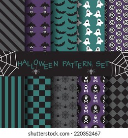 10 different halloween patterns. vector, Endless texture can be used for wallpaper, pattern fills, web page,background,surface