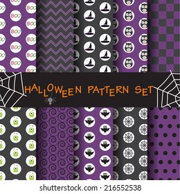 10 different halloween seamless vector patterns. Endless texture can be used for wallpaper, pattern fills, web page,background,sur face