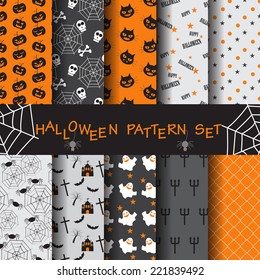 10 different halloween vector seamless patterns. can be used for wallpaper, pattern fills, web page,background,surface