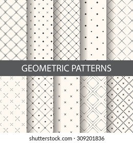 10 different rhombus patterns, Endless texture can be used for wallpaper, pattern fills, web page background,surface textures.