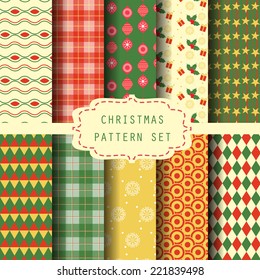 10 different seamless patterns. christmas and new year celebratrion concept, can be used for wallpaper, pattern fills, web page,background,surface