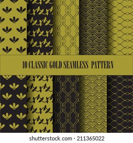 10 different vector seamless  patterns natural concept.  Endless texture can be used  for wallpaper, pattern fills,  web page,background,surface 