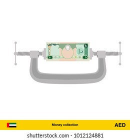10 Dirham banknote. Dirham banknote vector illustration.