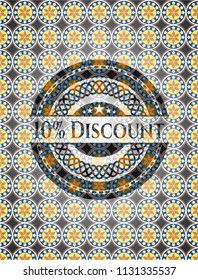 10% Discount arabesque style badge. arabic decoration.