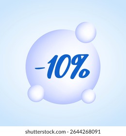 A 10% discount badge. Simple minimalist design. Vector illustration