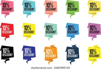 10% Discount Banner Collection e mega set com modernos desenhos dobrados da fita