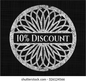 10% Discount with chalkboard texture