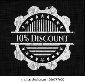10% Discount with chalkboard texture