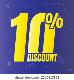 Icono de signo de descuento del 10%, vector de descuento de oferta especial del 10%, diseño de oferta de reducción de precio de venta del 10%, descuento de venta del viernes porcentaje de diseño de icono