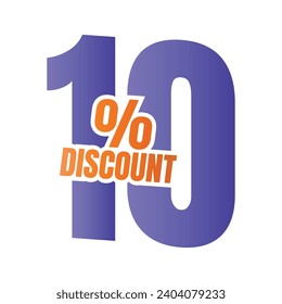 10% discount deal sign icon, 10 percent special offer discount vector, 10 percent sale price reduction offer design, Friday shopping sale discount percentage icon design