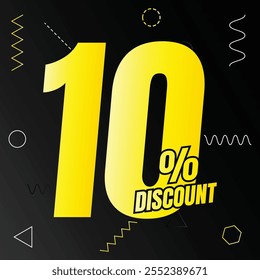 10% discount deal sign icon, 10 percent special offer discount vector, 10 percent sale price reduction offer design, Friday shopping sale discount percentage icon design