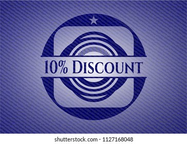 10% Discount emblem with jean high quality background