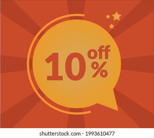 10% discount floating balloon art. Vectorized discount banner