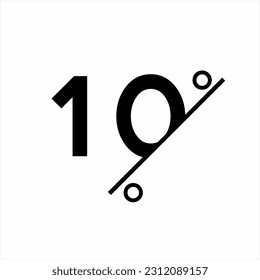 10% discount icon logo vector with partially truncated concept.