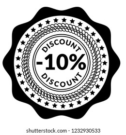 -10% DISCOUNT icon,emblem, label, badge,sticker, logo. Designed for your web site design, logo, app, UI