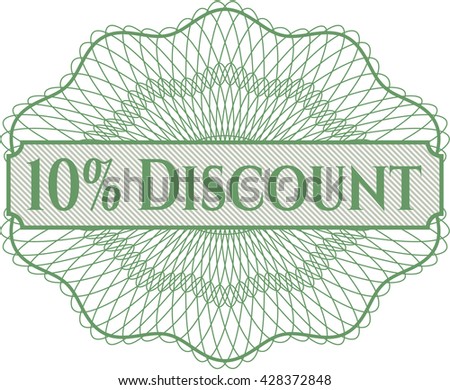 10% Discount inside a money style rosette