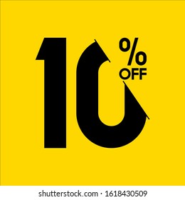 10% Discount Label Number Vector Template