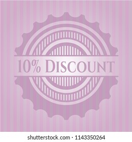 10% Discount pink emblem