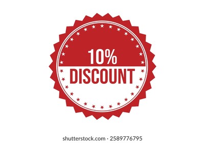 10% discount red ribbon label banner.