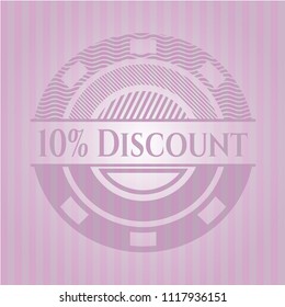 10% Discount retro style pink emblem