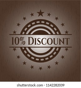 10% Discount retro wooden emblem