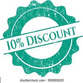 Sello de goma de descuento del 10%
