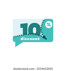 10% Discount Sale Tag Label Vector Template Design Illustration