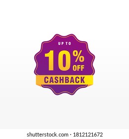 10 Rabatt, Sales Vector Button für Label, Stickers, Banner, Tags, Web-Aufkleber, Neues Angebot. Discount-Origami-Zeichenbanner
