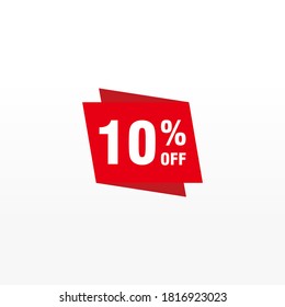 10 discount, Sales Vector badge for Label, Stickers, Banners, Tags, Web Stickers, New offer. Discount origami sign banner