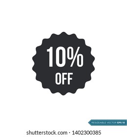 10% Discount Sign Icon vector Template flat design